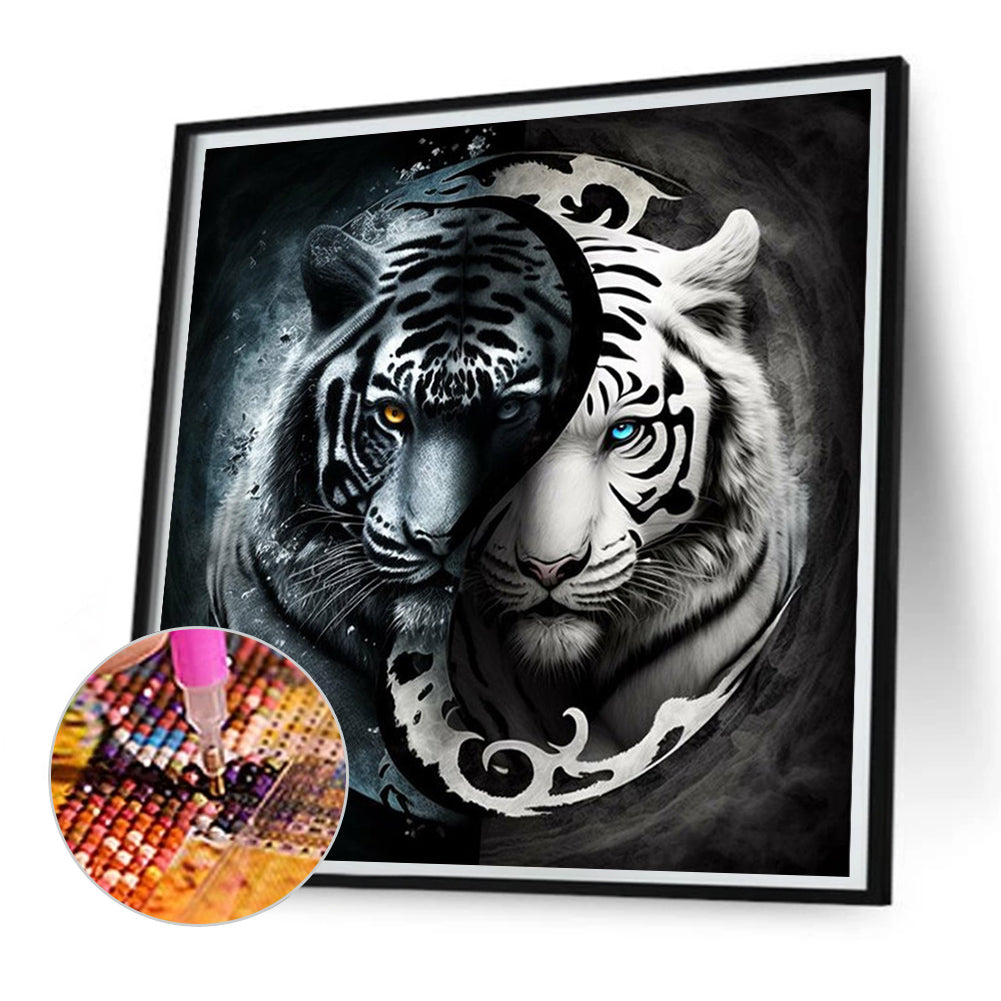 Tiger Yin Yang Diagram - Full Square Drill Diamond Painting 35*35CM