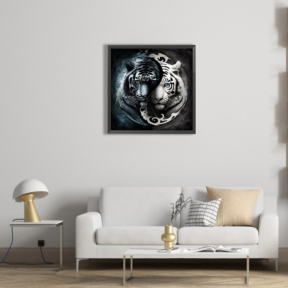 Tiger Yin Yang Diagram - Full Square Drill Diamond Painting 35*35CM