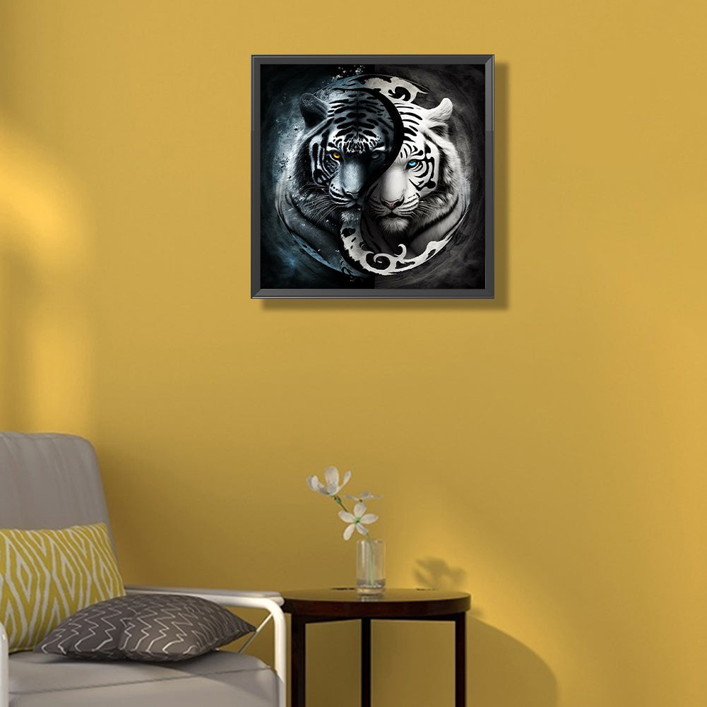 Tiger Yin Yang Diagram - Full Square Drill Diamond Painting 35*35CM