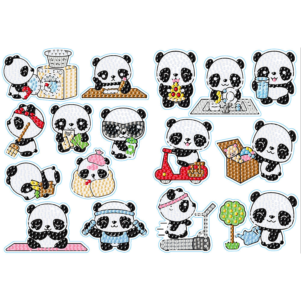 2pcs Diamond Painting Stickers Kits Animals 5D Gem Sticker DIY for Kids Beginner