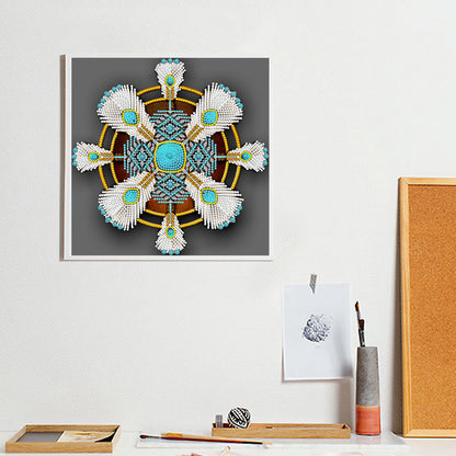 Indian Dreamcatcher Mandala - Special Shaped Drill Diamond Painting 30*30CM