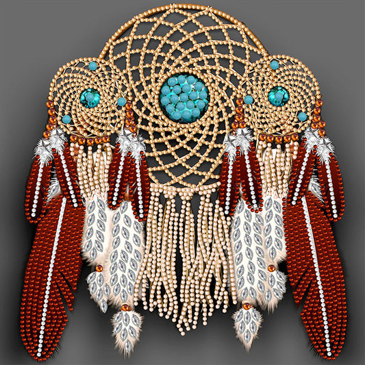 Indian Dreamcatcher Mandala - Special Shaped Drill Diamond Painting 30*30CM