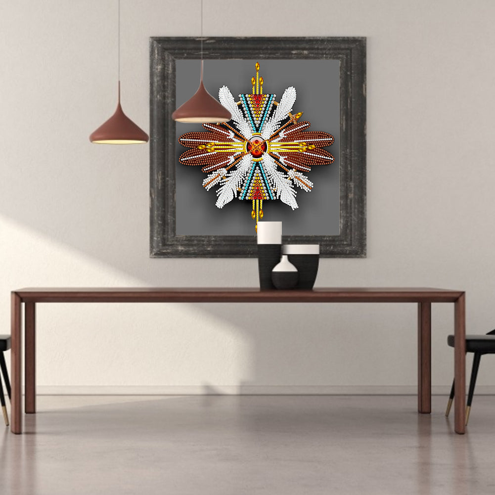 Indian Dreamcatcher Mandala - Special Shaped Drill Diamond Painting 30*30CM