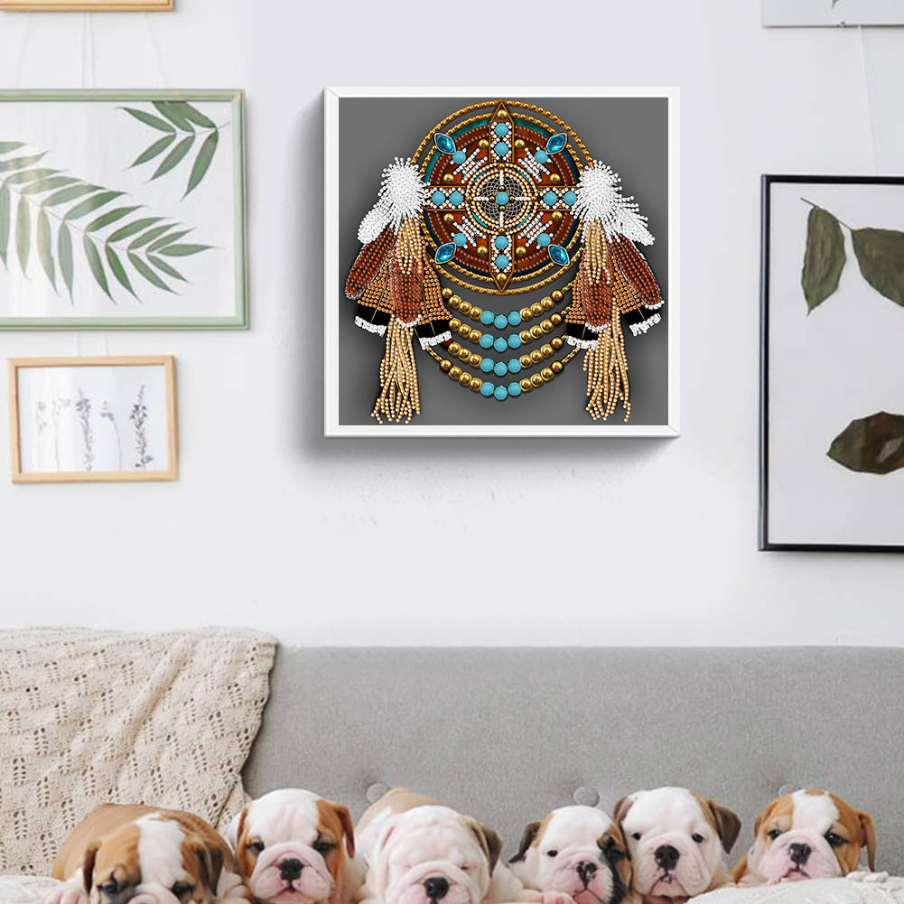 Indian Dreamcatcher Mandala - Special Shaped Drill Diamond Painting 30*30CM