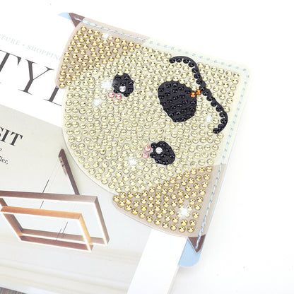 DIY Corner Bookmark 5D Rhinestone Book Mark Dog Dot Drill Book Mark for Presents