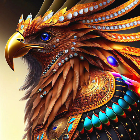 Handsome Head Portrait Of Eagle - Full Round Drill Diamond Painting 30*30CM