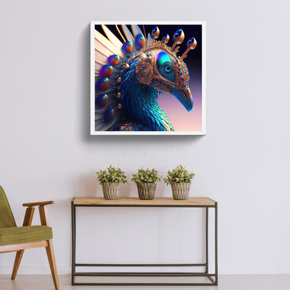 Peacock Head Looks Handsome - Full Round Drill Diamond Painting 30*30CM