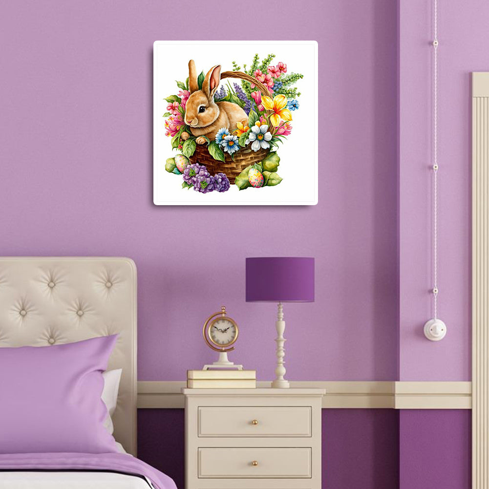 Flower And Rabbit - Full Round Drill Diamond Painting 30*30CM