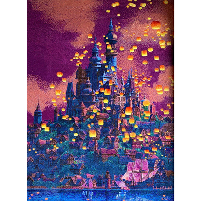 Kongming Lantern Castle - Full Round Drill Diamond Painting 30*50CM