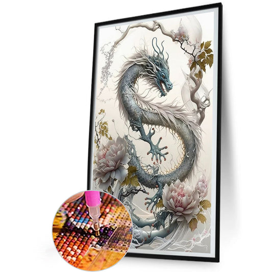 Dragon And Flower - Full Square Drill Diamond Painting 30*50CM