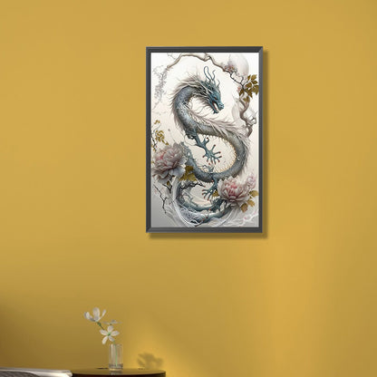 Dragon And Flower - Full Square Drill Diamond Painting 30*50CM