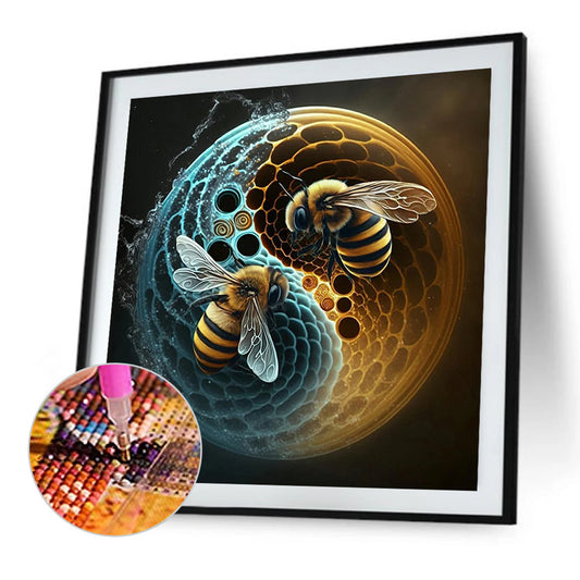 Bee Yin Yang Diagram - Full Square Drill Diamond Painting 40*40CM