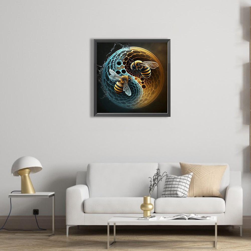 Bee Yin Yang Diagram - Full Square Drill Diamond Painting 40*40CM