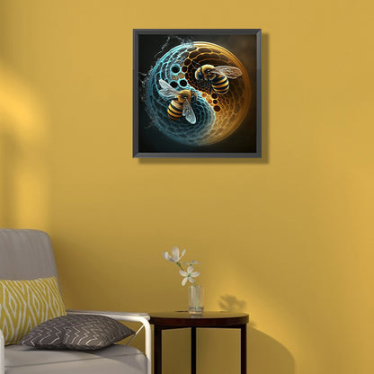 Bee Yin Yang Diagram - Full Square Drill Diamond Painting 40*40CM