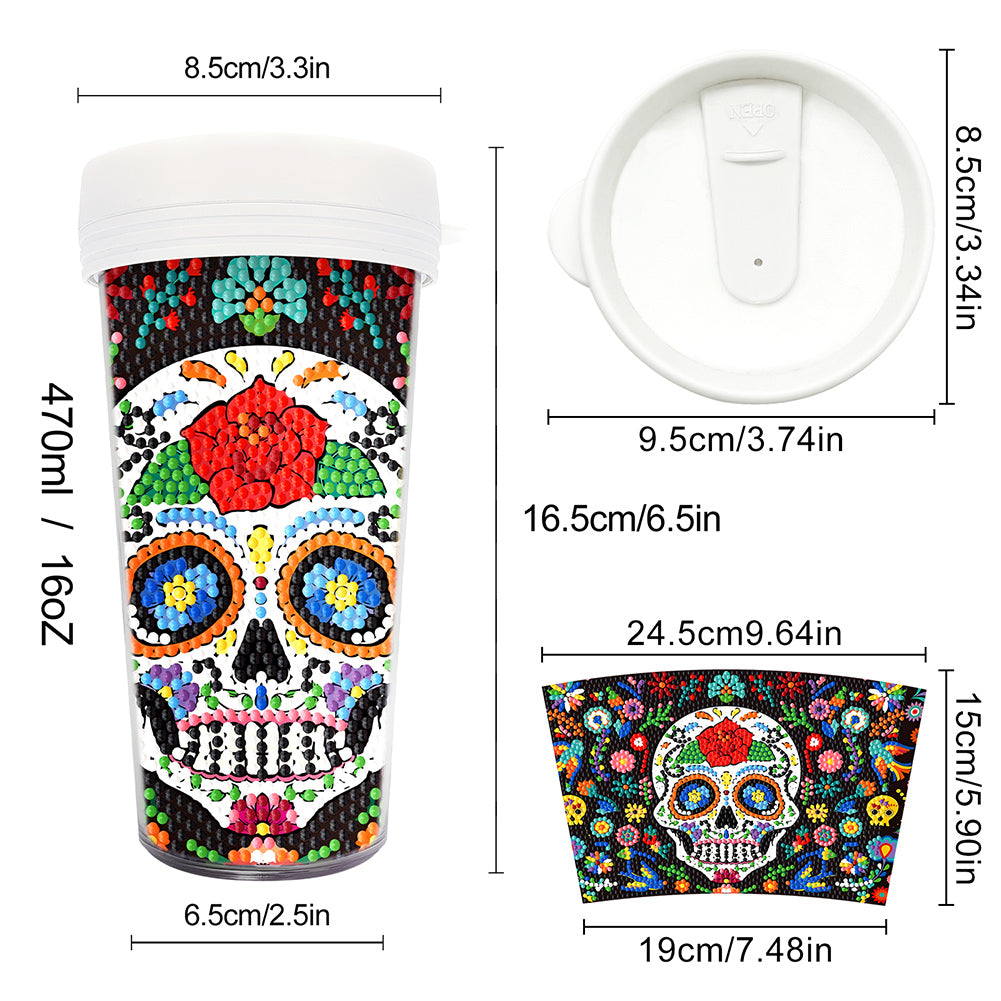 DIY Diamond Painted Water Mug Leak Proof BPA Free for Fitness Sports Outdoors