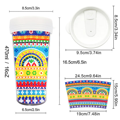 DIY Diamond Painted Water Mug Leak Proof BPA Free for Fitness Sports Outdoors