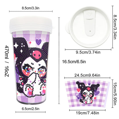 DIY Diamond Painted Water Mug Leak Proof BPA Free for Fitness Sports Outdoors