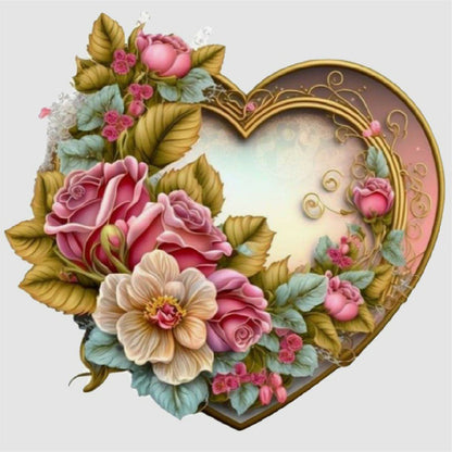 Love Flower Frame - Full Round Drill Diamond Painting 30*30CM