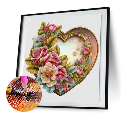 Love Flower Frame - Full Round Drill Diamond Painting 30*30CM