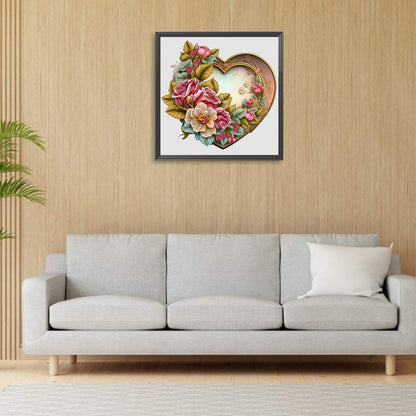 Love Flower Frame - Full Round Drill Diamond Painting 30*30CM