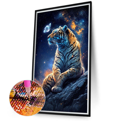 Moonlight Ferocious Tiger - Full Round Drill Diamond Painting 40*70CM