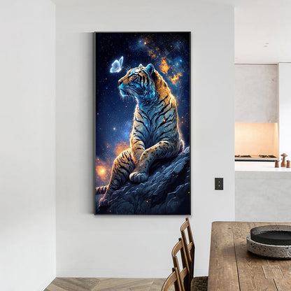 Moonlight Ferocious Tiger - Full Round Drill Diamond Painting 40*70CM