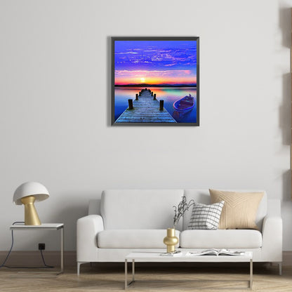 Sunset Bridge - Full Round Drill Diamond Painting 50*50CM