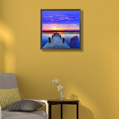 Sunset Bridge - Full Round Drill Diamond Painting 50*50CM