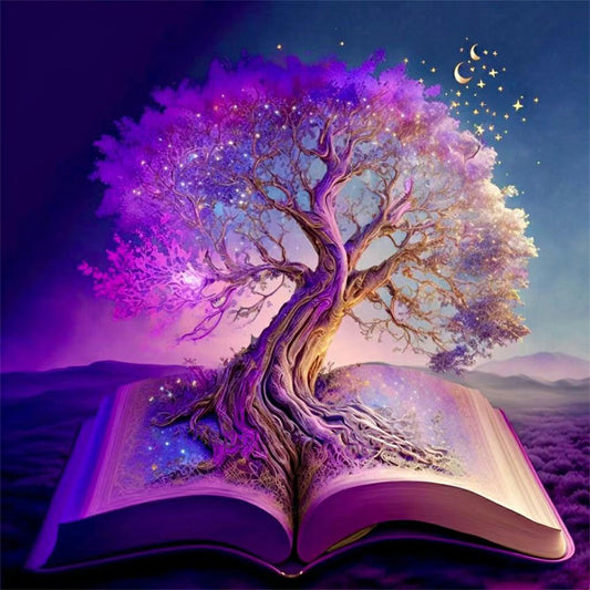 Tree Of Wisdom In Book - Full Round Drill Diamond Painting 30*30CM