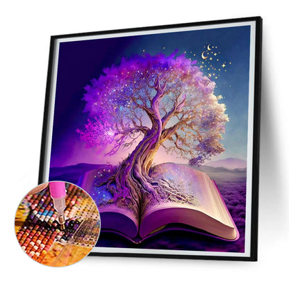 Tree Of Wisdom In Book - Full Round Drill Diamond Painting 30*30CM