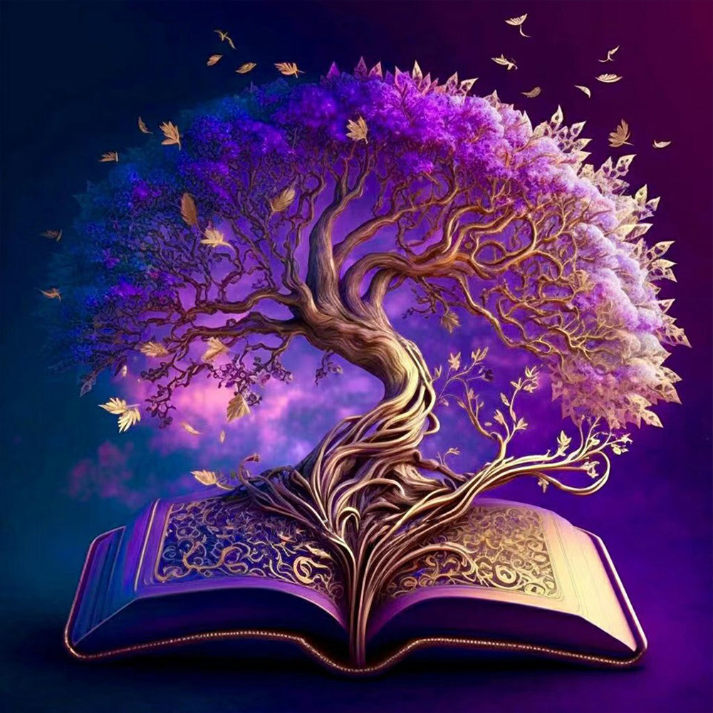 Tree Of Wisdom In Book - Full Round Drill Diamond Painting 30*30CM