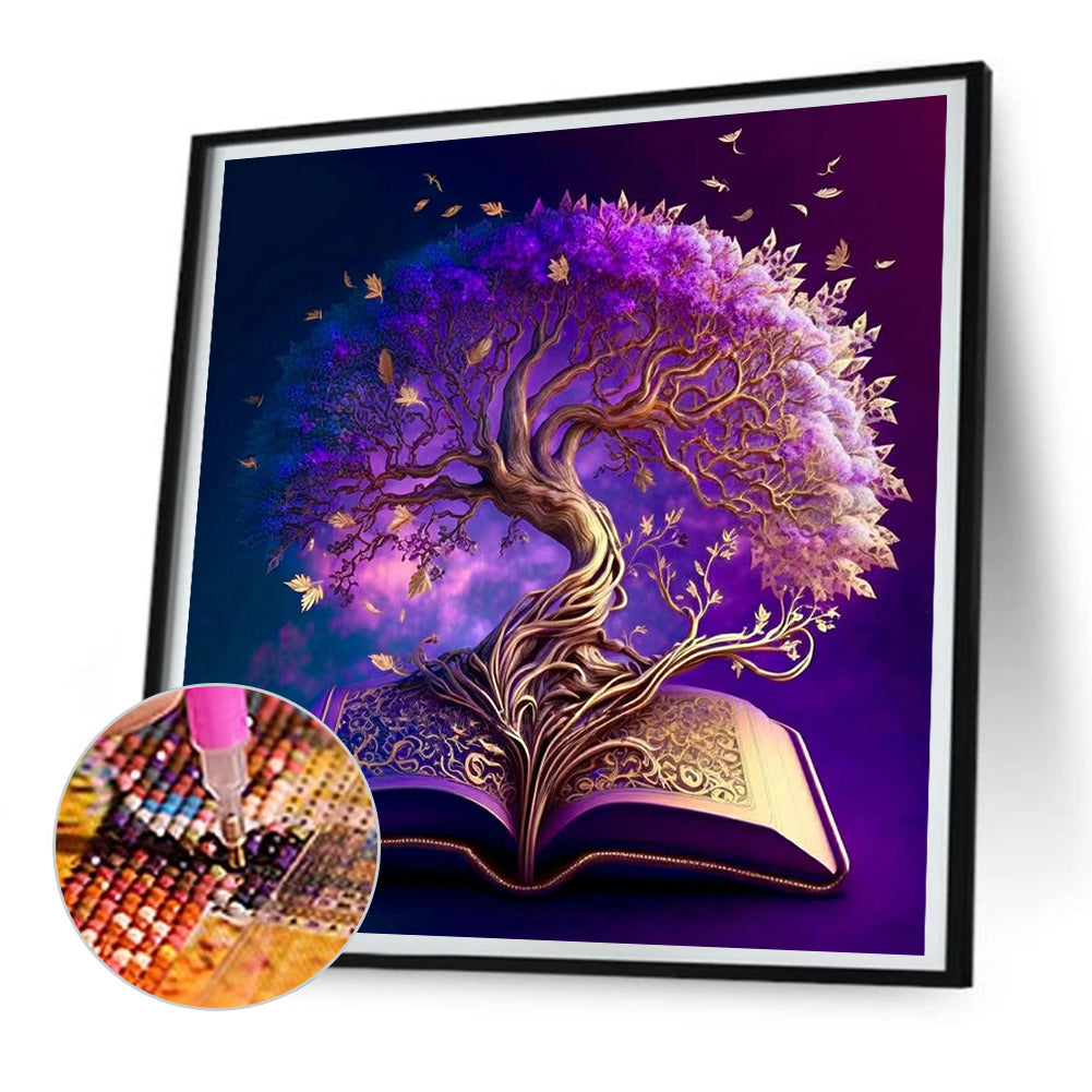 Tree Of Wisdom In Book - Full Round Drill Diamond Painting 30*30CM