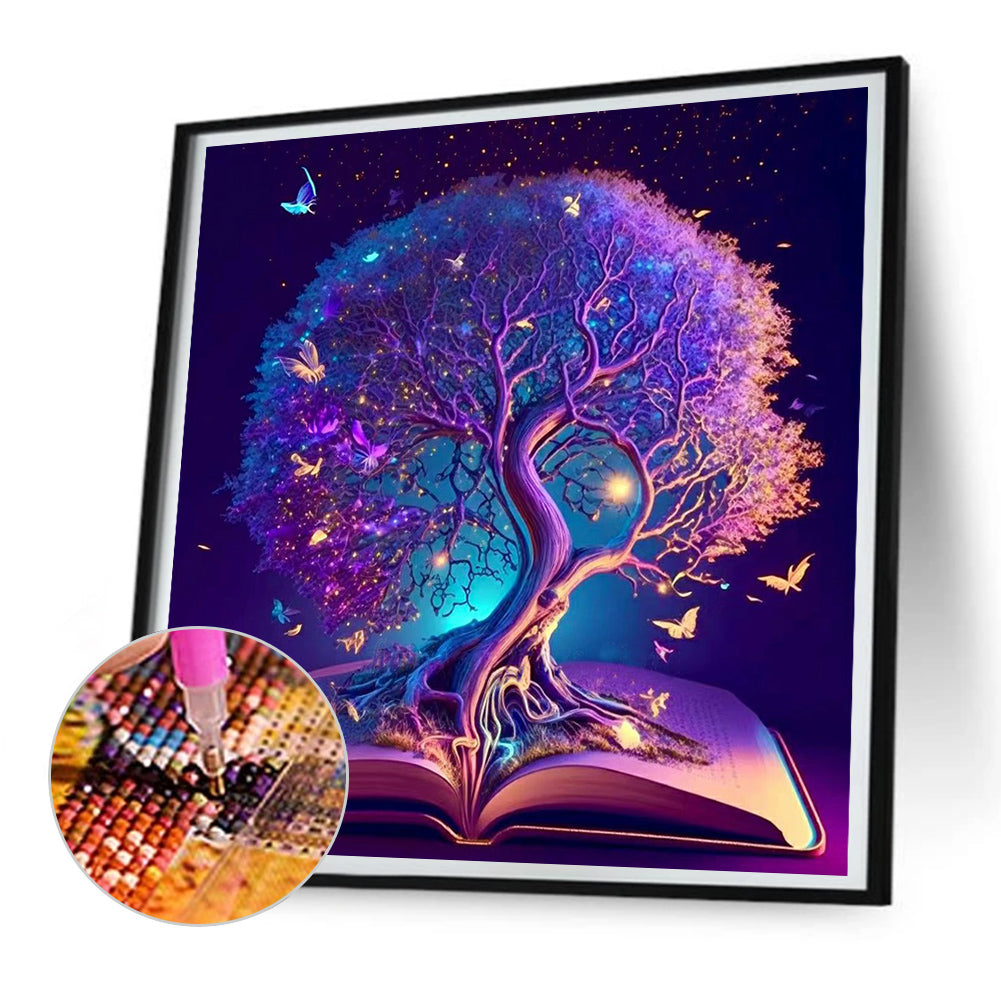 Tree Of Wisdom In Book - Full Round Drill Diamond Painting 30*30CM