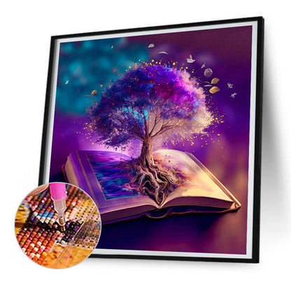 Tree Of Wisdom In Book - Full Round Drill Diamond Painting 30*30CM