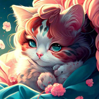 Wake Up Cat - Full Round Drill Diamond Painting 30*30CM
