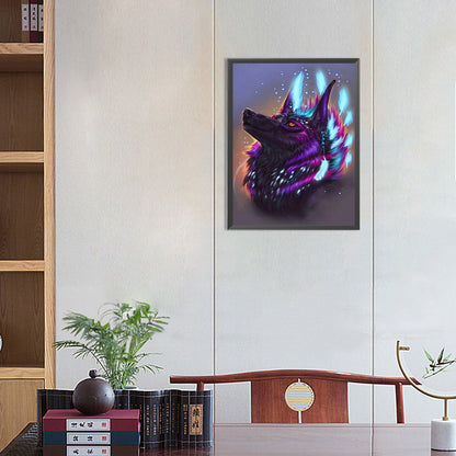 Black Wolf - Full Round Drill Diamond Painting 30*40CM