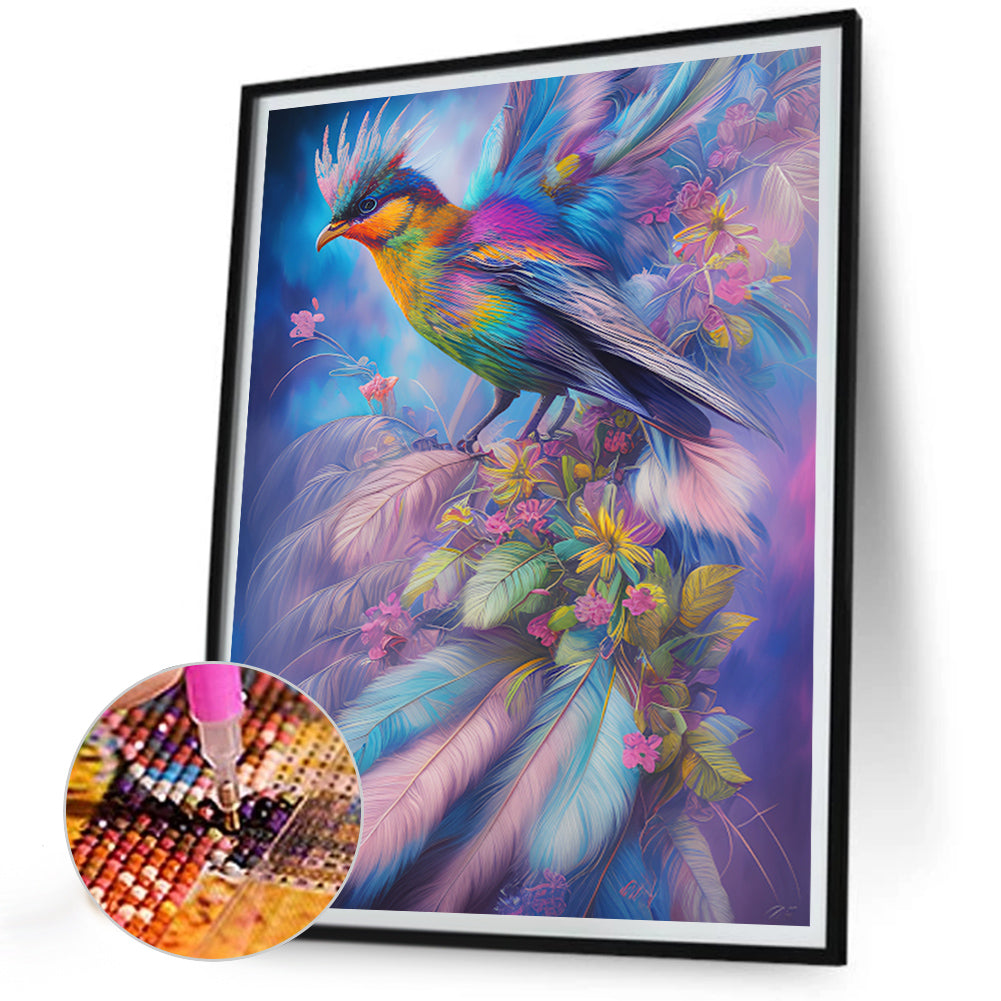 Bird With Feathers - Full Round Drill Diamond Painting 30*40CM