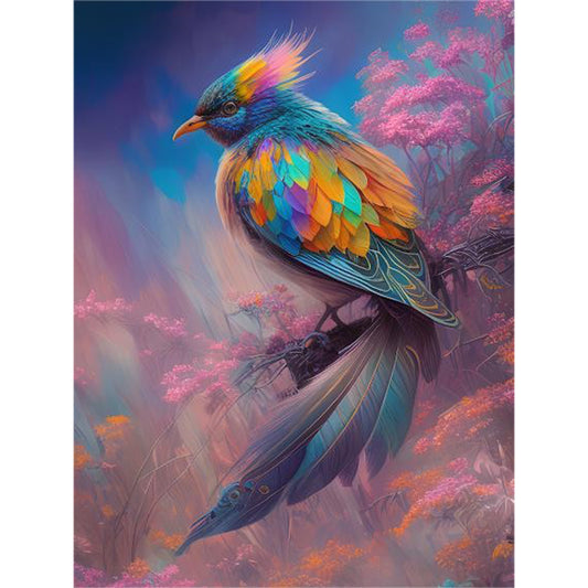 Colorful Feather Bird - Full Round Drill Diamond Painting 30*40CM