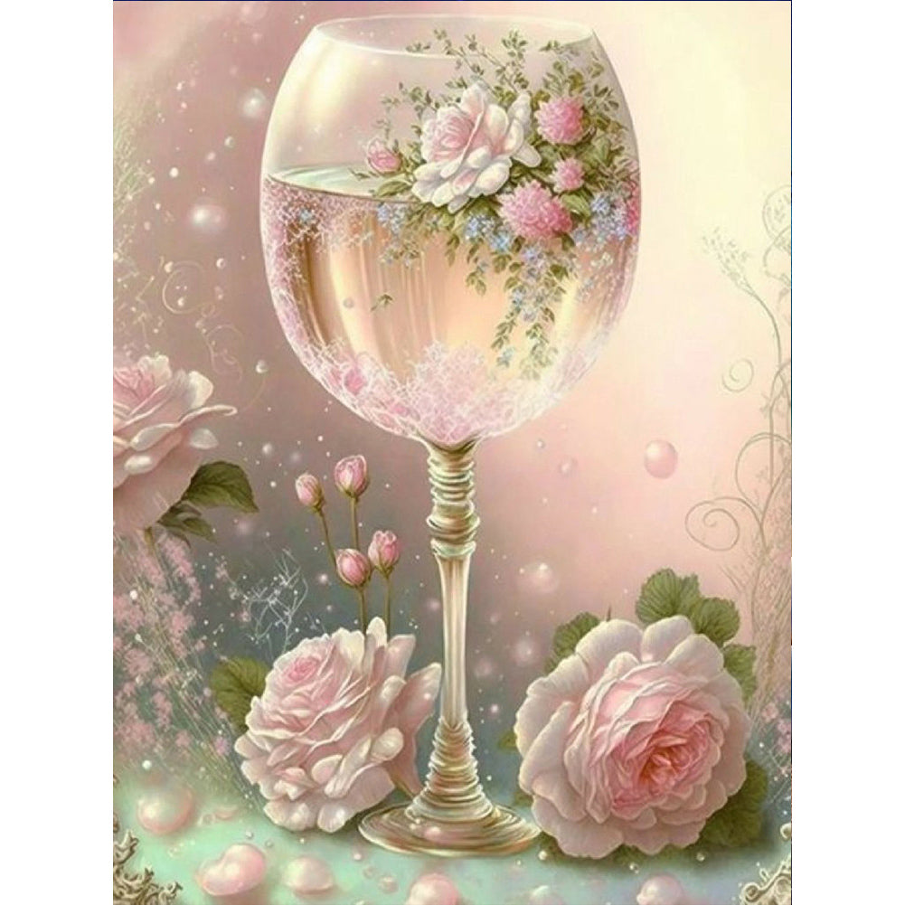 Goblet And Flowers - Full Square Drill Diamond Painting 30*40CM