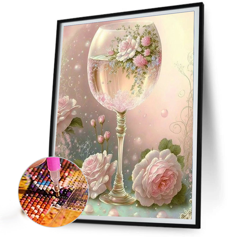 Goblet And Flowers - Full Square Drill Diamond Painting 30*40CM
