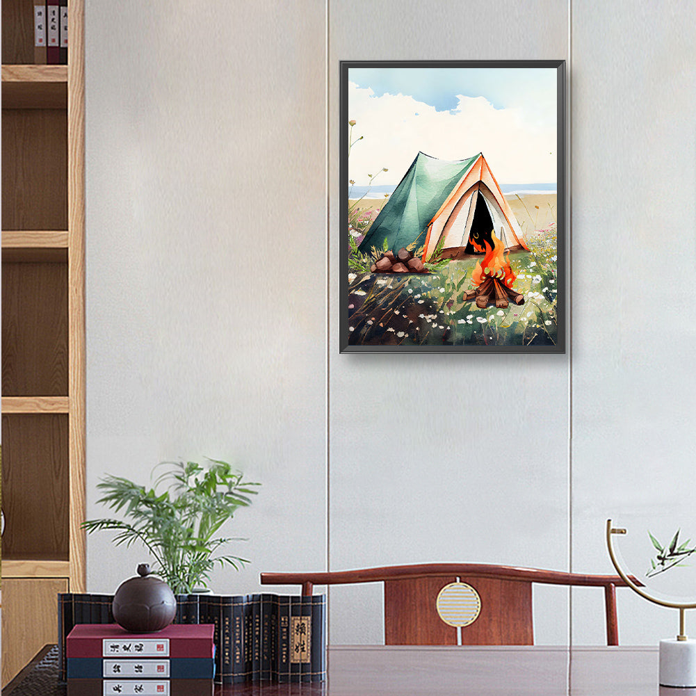 Camping - Full Round Drill Diamond Painting 30*40CM