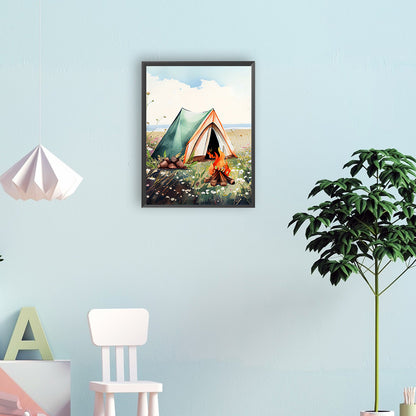 Camping - Full Round Drill Diamond Painting 30*40CM