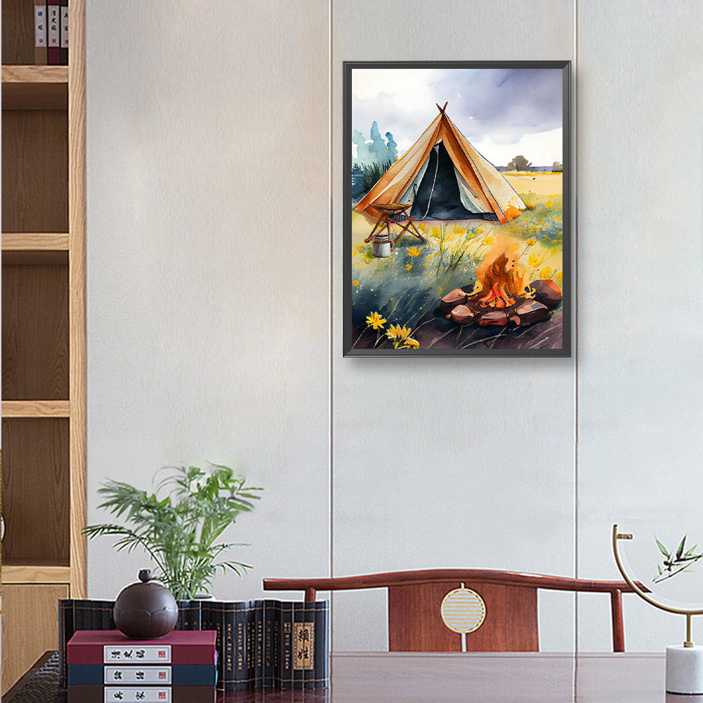 Camping - Full Round Drill Diamond Painting 30*40CM