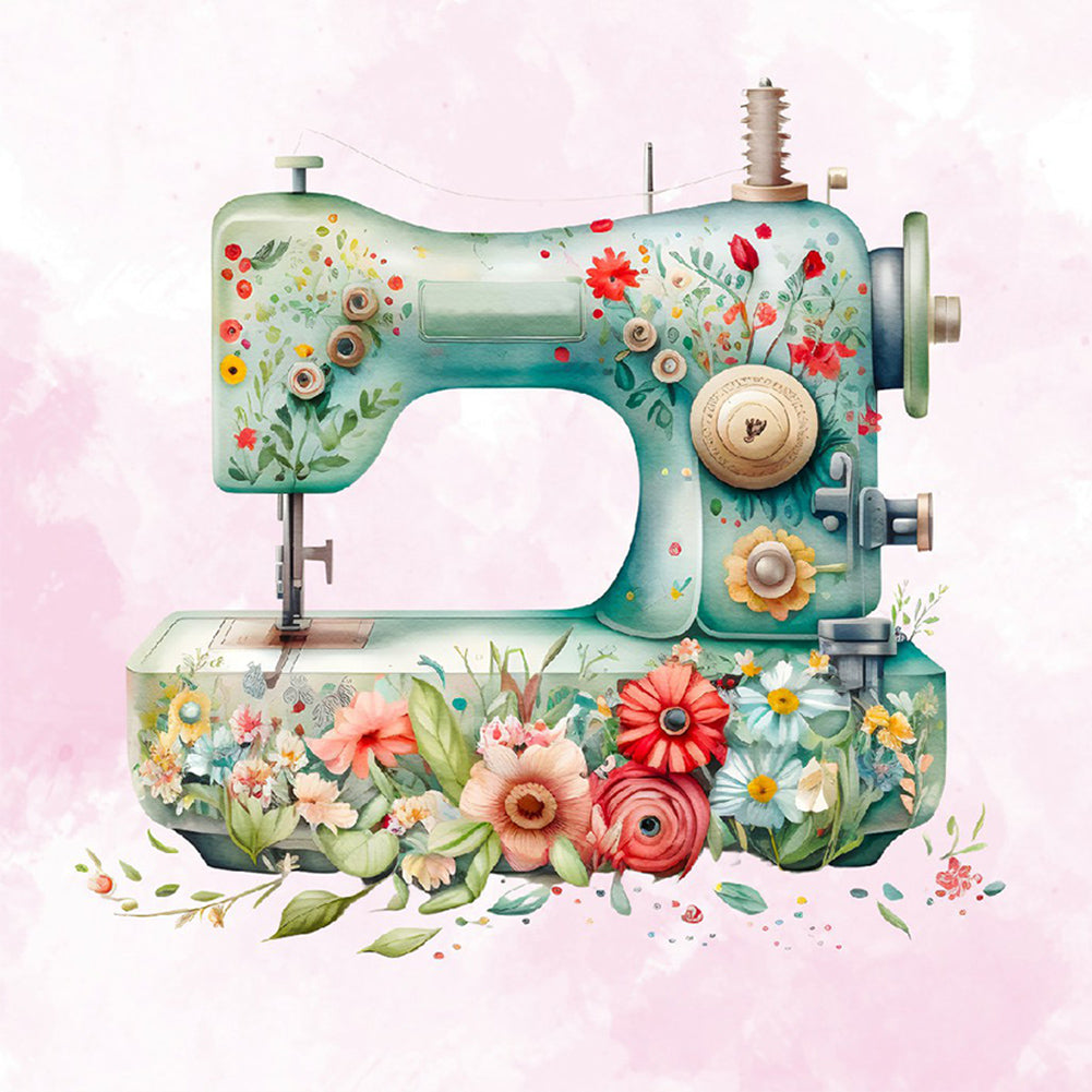 Sewing Machine - Full Round Drill Diamond Painting 30*30CM