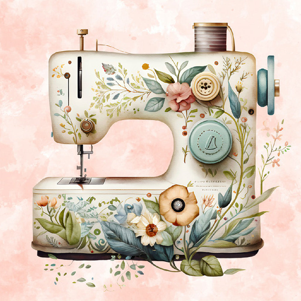 Sewing Machine - Full Round Drill Diamond Painting 30*30CM