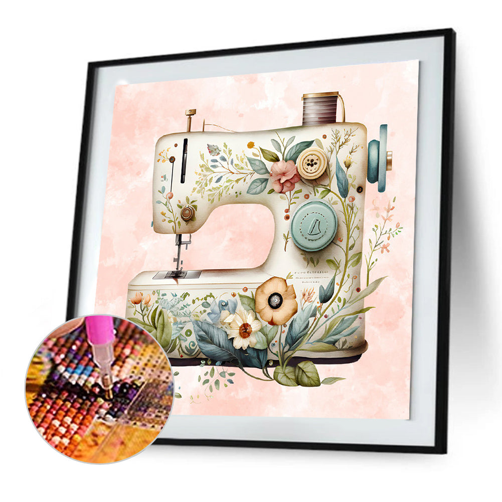 Sewing Machine - Full Round Drill Diamond Painting 30*30CM