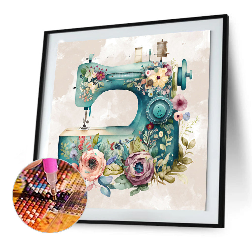 Sewing Machine - Full Round Drill Diamond Painting 30*30CM