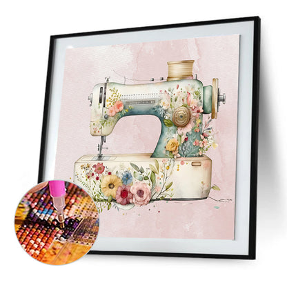 Sewing Machine - Full Round Drill Diamond Painting 30*30CM