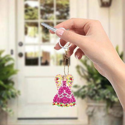 6pcs Diamond Painting Keychain DIY Diamond Art Keychains Rhinestone Pendant