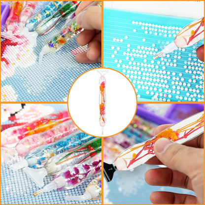 5D Resin Diamond Painting Pen Flower Point Drill Pen with Replacement Head